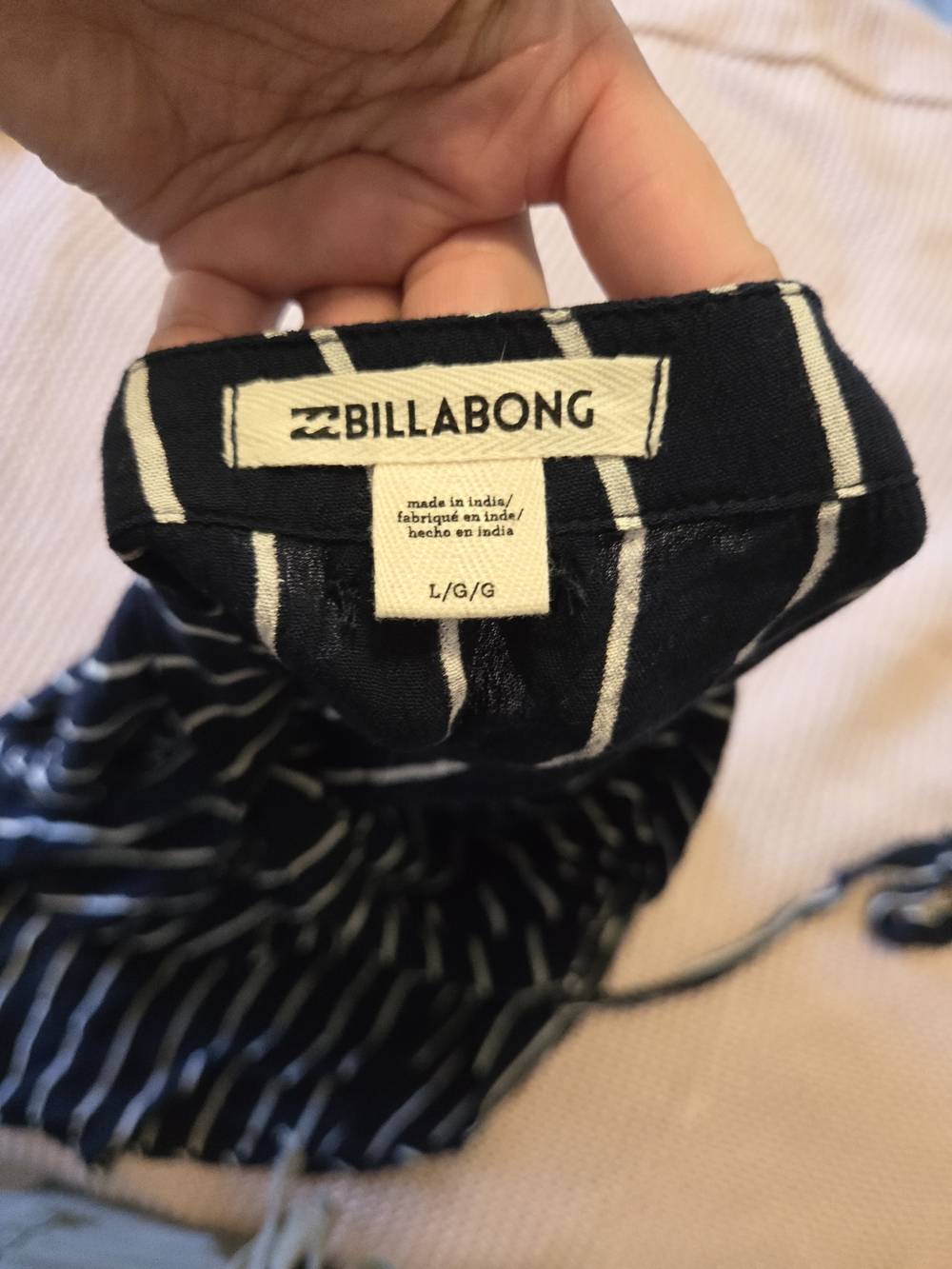 Billabong Navy and White Striped Wrap Skirt Billabong Sz L - Picture 2 of 5